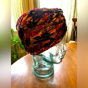 Velvet floral turban